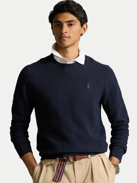 Polo Ralph Lauren Sweter 710918163001 Granatowy Regular Fit