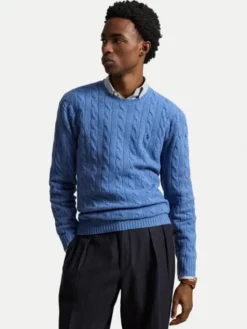 Polo Ralph Lauren Sweter 710876762504 Niebieski jasny Regular Fit