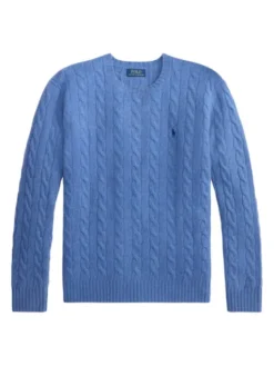 Polo Ralph Lauren Sweter 710876762504 Niebieski jasny Regular Fit