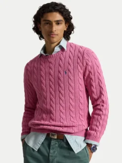 Polo Ralph Lauren Sweter 710775885550 Różowy jasny Regular Fit