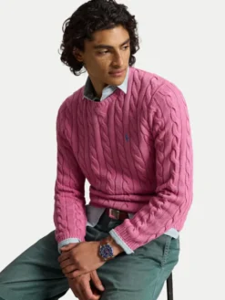 Polo Ralph Lauren Sweter 710775885550 Różowy jasny Regular Fit
