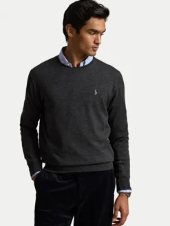 Polo Ralph Lauren Sweter 710954589003 Szary ciemny Regular Fit