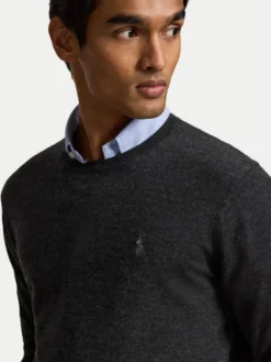 Polo Ralph Lauren Sweter 710954589003 Szary ciemny Regular Fit