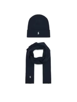 Polo Ralph Lauren Zestaw szalik i czapka 710B28980001 Granatowy