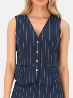 Potis & Verso Kamizelka Solo Granatowy Regular Fit