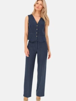 Potis & Verso Kamizelka Solo Granatowy Regular Fit