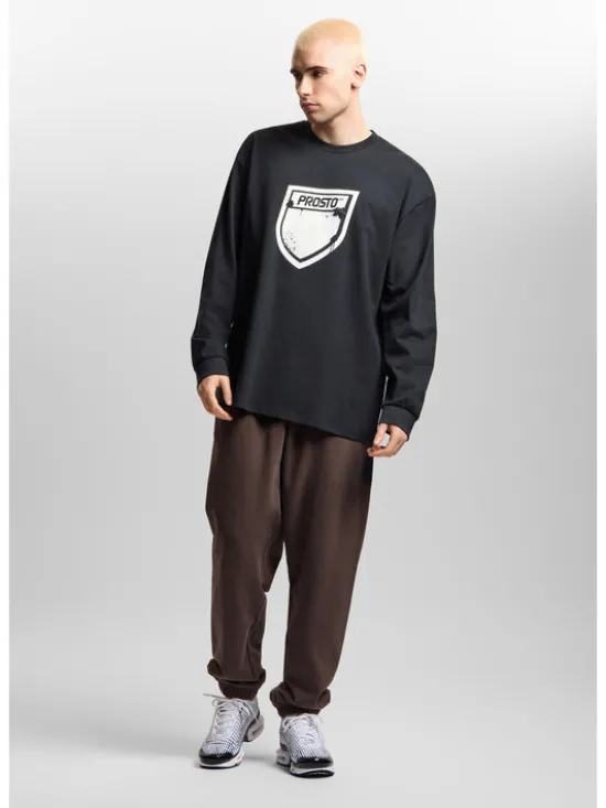 PROSTO. Longsleeve Splash Shield Czarny Regular Fit