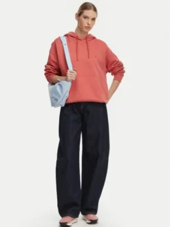 Quiksilver Bluza Esential Hoodie EQWFT03191 Koralowy Regular Fit