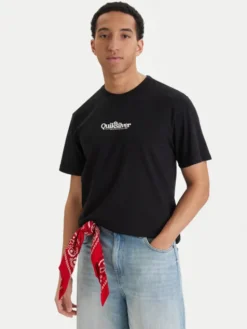 Quiksilver T-Shirt EQYZT08174 Czarny Regular Fit