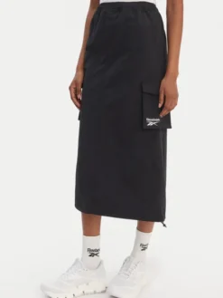 Reebok Spódnica midi Gabrielle RK25513CCW Czarny Regular Fit