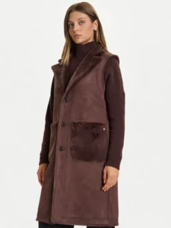 Rinascimento Bezrękawnik CFC0122206003 Brązowy Regular Fit