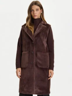 Rinascimento Bezrękawnik CFC0122206003 Brązowy Regular Fit