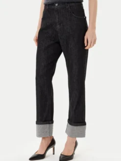 Rinascimento Jeansy CFC0125150003 Czarny Loose Fit