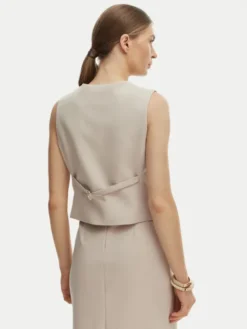 Rinascimento Kamizelka garniturowa CFC0128265003 Beżowy Slim Fit