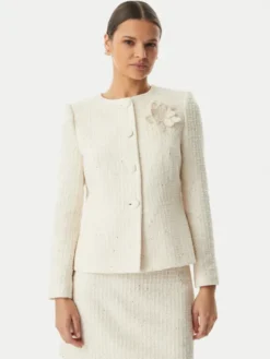 Rinascimento Marynarka CFC0128068003 Beżowy jasny Slim Fit