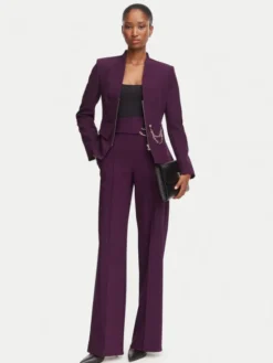 Rinascimento Marynarka CFC0130160003 Bordowy Slim Fit