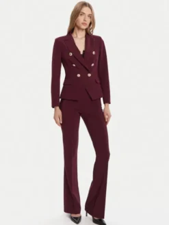 Rinascimento Marynarka CFC0126227003 Bordowy Slim Fit