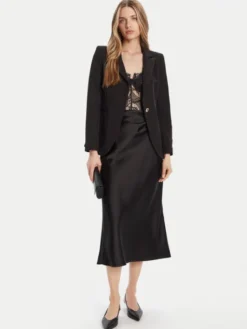 Rinascimento Spódnica midi CFC0125416003 Czarny Regular Fit