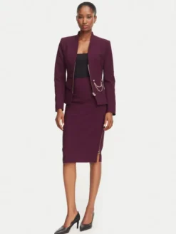 Rinascimento Spódnica ołówkowa CFC0130146003 Bordowy Slim Fit