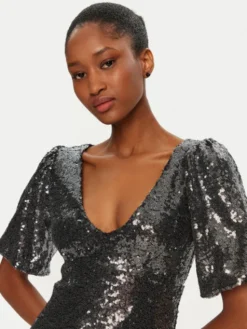 Rinascimento Sukienka koktajlowa CFC0019737002 Srebrny Regular Fit
