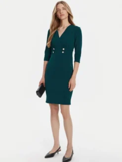 Rinascimento Sukienka koktajlowa CFC0126151003 Zielony Slim Fit