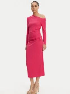 Rinascimento Sukienka koktajlowa CFC0122524003 Różowy Slim Fit