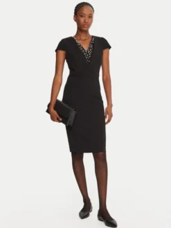 Rinascimento Sukienka koktajlowa CFC0125515003 Czarny Slim Fit