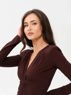 Roco Fashion Sukienka wieczorowa Eloria Brązowy Slim Fit
