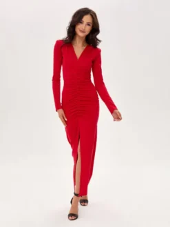 Roco Fashion Sukienka wieczorowa Eloria Czerwony Slim Fit