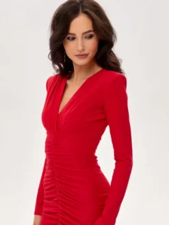 Roco Fashion Sukienka wieczorowa Eloria Czerwony Slim Fit