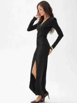 Roco Fashion Sukienka wieczorowa Eloria Czarny Slim Fit