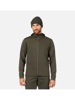 Rossignol Bluza techniczna Mid Layer Stretch Hoodie Zielony ciemny Regular Fit