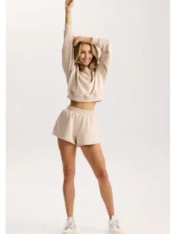 ROUGH RADICAL Bluza COTTON ACTIVE CROP WOMEN Beżowy Regular Fit