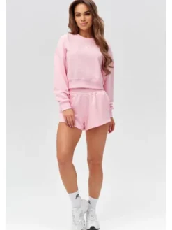 ROUGH RADICAL Bluza COTTON ACTIVE CROP WOMEN Różowy Regular Fit
