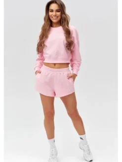 ROUGH RADICAL Bluza COTTON ACTIVE CROP WOMEN Różowy Regular Fit