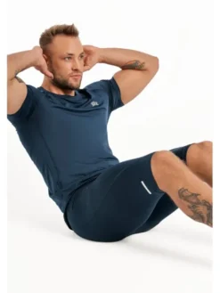 ROUGH RADICAL Koszulka techniczna VITAL ZIP Niebieski Slim Fit