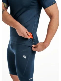 ROUGH RADICAL Koszulka techniczna VITAL ZIP Niebieski Slim Fit