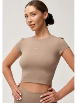 ROUGH RADICAL Koszulka techniczna ZOYA CLASSIC Brązowy Slim Fit