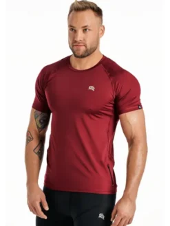ROUGH RADICAL Koszulka techniczna VITAL ZIP Bordowy Slim Fit