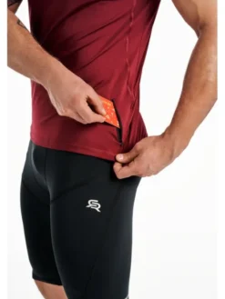 ROUGH RADICAL Koszulka techniczna VITAL ZIP Bordowy Slim Fit
