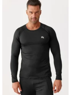 ROUGH RADICAL Koszulka techniczna VITAL ZIP LS Czarny Slim Fit
