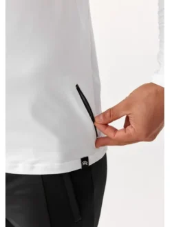 ROUGH RADICAL Koszulka techniczna VITAL ZIP LS Biały Slim Fit