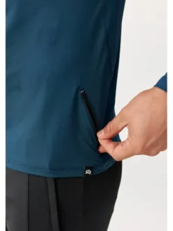 ROUGH RADICAL Koszulka techniczna VITAL ZIP LS Niebieski Slim Fit