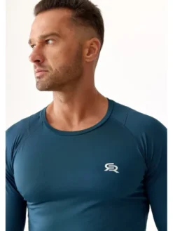 ROUGH RADICAL Koszulka techniczna VITAL ZIP LS Niebieski Slim Fit