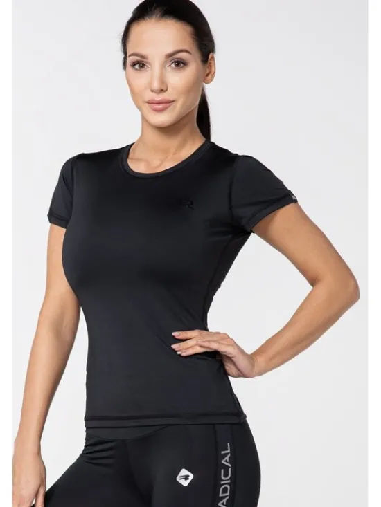 ROUGH RADICAL Koszulka techniczna CAPRI Czarny Slim Fit