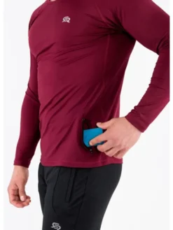 ROUGH RADICAL Koszulka techniczna VITAL ZIP LS Bordowy Slim Fit