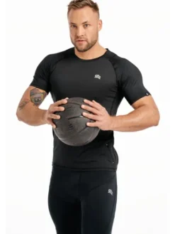 ROUGH RADICAL Koszulka techniczna VITAL ZIP Czarny Slim Fit