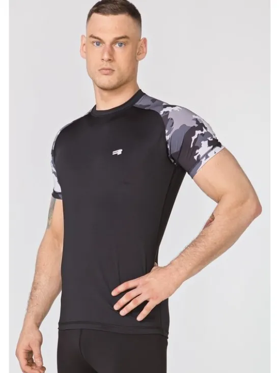 ROUGH RADICAL Koszulka techniczna FURIOUS ARMY Czarny Slim Fit