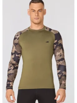 ROUGH RADICAL Koszulka techniczna FURIOUS ARMY LS Khaki Slim Fit