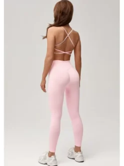 ROUGH RADICAL Legginsy SEAMLESS GLOW LONG Różowy jasny Slim Fit